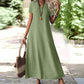 🌿 Rochie Maxi Damă Manecă Scurtă Decolteu V – Lejeră, Fluidă & Elegantă, S-2XL, 13 Culori 🎨