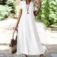 🌿 Rochie Maxi Damă Manecă Scurtă Decolteu V – Lejeră, Fluidă & Elegantă, S-2XL, 13 Culori 🎨