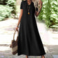 🌿 Rochie Maxi Damă Manecă Scurtă Decolteu V – Lejeră, Fluidă & Elegantă, S-2XL, 13 Culori 🎨