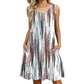 Rochie de damă fără mâneci cu croială lejeră, material ușor, stil casual potrivit pentru zi cu zi