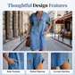 👙 Rochie Denim Casual cu Fermoar, Guler Rabatabil și Buzunare, Confortabilă și Elegantă ✨