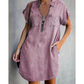 👙 Rochie Denim Casual cu Fermoar, Guler Rabatabil și Buzunare, Confortabilă și Elegantă ✨