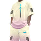 👕Set de tricou și pantaloni scurți pentru bărbați, vară – Design gradient, respirabil și ușor – Perfect pentru zilele călduroase și ieșirile casual 🩳