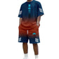 👕Set de tricou și pantaloni scurți pentru bărbați, vară – Design gradient, respirabil și ușor – Perfect pentru zilele călduroase și ieșirile casual 🩳