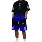 👕Set de tricou și pantaloni scurți pentru bărbați, vară – Design gradient, respirabil și ușor – Perfect pentru zilele călduroase și ieșirile casual 🩳