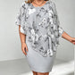 ✨ Rochie cu Imprimeu Floral și Capă Elegantă pentru Femei — Siluetă Flatantă și Stil Rafinat 👗