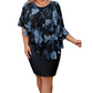 ✨ Rochie cu Imprimeu Floral și Capă Elegantă pentru Femei — Siluetă Flatantă și Stil Rafinat 👗