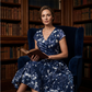 👗✨ Rochie Elegantă cu Imprimeu Floral pentru Femei — Stil Feminin, Confort și Buzunare Practice 🍷