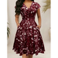👗✨ Rochie Elegantă cu Imprimeu Floral pentru Femei — Stil Feminin, Confort și Buzunare Practice 🍷