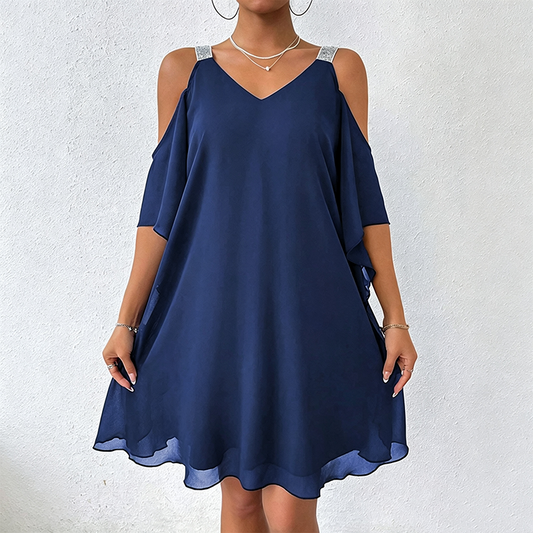 ✨ Rochie Lejeră cu Umeri Goi și Decolteu în V – Elegantă, Feminină, 4 Culori