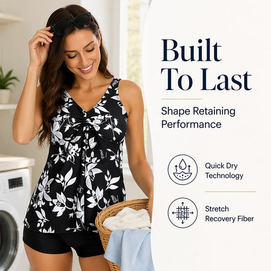 🌸👙 Tankini din două piese, care modelează silueta – Un aspect plin de încredere, confort perfect
