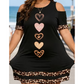 🎉 Vânzare 2026 — Peste 30.100 vândute 🐆 Rochie tip tricou cu umerii goi și imprimeu leopard, mărimi generoase – Rochie casual pentru siluete curbate ❤️