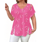 ✨Tricou Femei de Vara cu Decolteu V si Imprimeu Inimioare - Bretele cu Decupari, Fante Laterale | 6 Culori | S-5XL