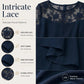 🌸👗Rochie Midi Elegantă Femei Plus Size cu Dantelă și Volane – Şifon Respirabil, Talie Înalță | 4 Culori | S-5XL✨