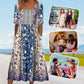 👗✨Rochie Femei cu Imprimeu Boem Floral – Decolteu Rotund, Mâneci Scurte, Buzunare | 6 Modele | S-4XL🌸