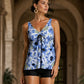 👙✨Costum de Baie Tankini 2 Piese Femei cu Control Abdominal – Imprimare HD, Suport Integrat | 4 Culori | M-2XL🌊