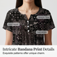 ✨🌿 Bluză Casuală Femei cu Decolteu în V și Imprimeu – Ȟesătură Moale Respirabilă | 7 Culori | 1XL-5XL
