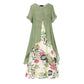 ✨ Rochie Casual Femei cu Imprimeu Floral și Aspect Stratificat Fals Două Piese – Tiv Asimetric | 5 Culori | M-5XL🌿