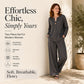 ✨👚 Set din două piese, elegant și lejer: cămașă cu detalii și pantaloni largi — croială lejeră, 8 culori, mărimi de la S la 3XL 🌿🧡