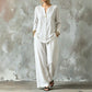 ✨👚 Set din două piese, elegant și lejer: cămașă cu detalii și pantaloni largi — croială lejeră, 8 culori, mărimi de la S la 3XL 🌿🧡