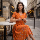 ✨ Rochie pentru femei cu decolteu în V, imprimeu floral și talie răsucită
