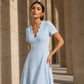 ✨ Alegerea de Top - Rochie cu Decolteu în V și Broderii cu Margini Scallop – Ușoară și Romantică pentru Petreceri în Grădină sau Brunch 🌿