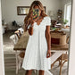 ✨ Alegerea de Top - Rochie cu Decolteu în V și Broderii cu Margini Scallop – Ușoară și Romantică pentru Petreceri în Grădină sau Brunch 🌿
