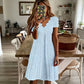 ✨ Alegerea de Top - Rochie cu Decolteu în V și Broderii cu Margini Scallop – Ușoară și Romantică pentru Petreceri în Grădină sau Brunch 🌿