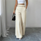 🔥Nu de Ratat👖Pantaloni cu Talie Înaltă, Decor Contrastant, Croială Evazată – Cădere Elegantă, Siluetă Favorabilă