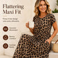 ✨ Rochie lungă cu imprimeu leopard, mâneci scurte și buzunare, 2 Culori, Mărimi S-5XL