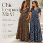 ✨ Rochie lungă cu imprimeu leopard, mâneci scurte și buzunare, 2 Culori, Mărimi S-5XL