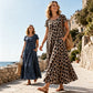 ✨ Rochie lungă cu imprimeu leopard, mâneci scurte și buzunare, 2 Culori, Mărimi S-5XL