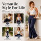 ✨👖 Pantaloni Flare cu Talie Înaltă & Șnur – Confortabili, Feminini, Siluetă Zveltă, pentru Doamne Elegante, 10 Culori, Mărimi S-2XL
