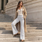 ✨👖 Pantaloni Flare cu Talie Înaltă & Șnur – Confortabili, Feminini, Siluetă Zveltă, pentru Doamne Elegante, 10 Culori, Mărimi S-2XL