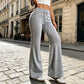 ✨👖 Pantaloni Flare cu Talie Înaltă & Șnur – Confortabili, Feminini, Siluetă Zveltă, pentru Doamne Elegante, 10 Culori, Mărimi S-2XL