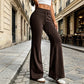 ✨👖 Pantaloni Flare cu Talie Înaltă & Șnur – Confortabili, Feminini, Siluetă Zveltă, pentru Doamne Elegante, 10 Culori, Mărimi S-2XL
