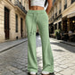 ✨👖 Pantaloni Flare cu Talie Înaltă & Șnur – Confortabili, Feminini, Siluetă Zveltă, pentru Doamne Elegante, 10 Culori, Mărimi S-2XL