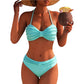 👙✨ Bikini Set 2 Piese Bandeau cu Detalii Împletite & Talie Înaltă – Sexy, Modelează Silueta, pentru Doamne Rafinate, 3 Culori, Mărimi S-XL 🌊🌟