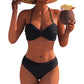 👙✨ Bikini Set 2 Piese Bandeau cu Detalii Împletite & Talie Înaltă – Sexy, Modelează Silueta, pentru Doamne Rafinate, 3 Culori, Mărimi S-XL 🌊🌟