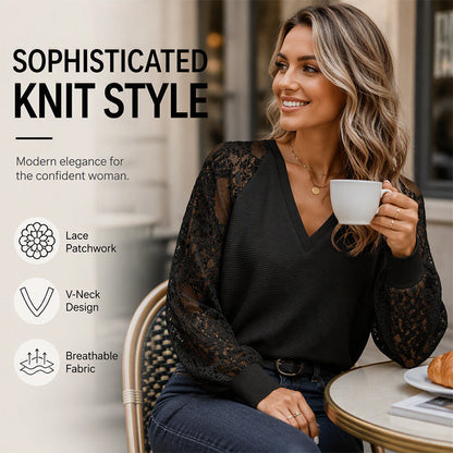 🎁Noutăți 49% REDUCERE💥Pulover tricotat elegant pentru femei cu decolteu în V
