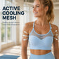 Sutien Sport Damă Push‑Up cu Plasă Transparentă, Confortabil pentru Antrenamente