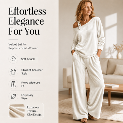 ✨ Stil lejer pentru zi cu zi | Set damă: top cu umerii goi și pantaloni cu picior larg