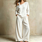 ✨ Stil lejer pentru zi cu zi | Set damă: top cu umerii goi și pantaloni cu picior larg