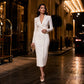 Rochie-blazer elegantă pentru femei, asimetrică, cu un singur nasture