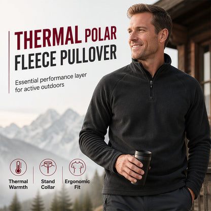 🔥❤️ Pulover Bărbătesc din Polar, Guler Drept cu Fermoar Jumătate, Călduros și Rezistent — Negru, Gri, Roșu — M-4XL ✨