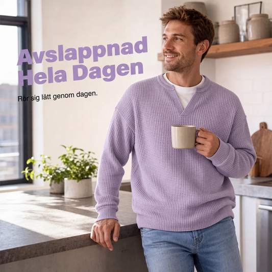 Ett måste🔥|👕 Strukturerad waffeltröja för män