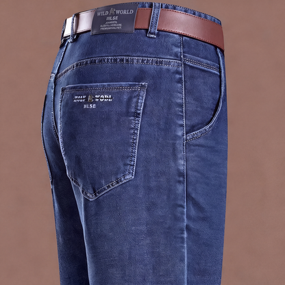 Herrarnas Varmfodrade Jeans – Bekväma Raka Vinterjeans med Mjuk Insida
