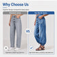 👖 Formează-le După Preferințele Tale | Blugi Baril cu Talie Înaltă și Tiv Ajustabil pentru Femei