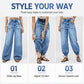 👖 Formează-le După Preferințele Tale | Blugi Baril cu Talie Înaltă și Tiv Ajustabil pentru Femei