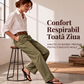 Pantaloni Drepți cu Talie Înaltă — Croială Modernă, Cusături Întărite, Eleganță Zilnică fără Efort